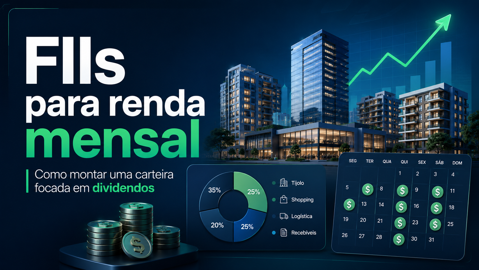 Os melhores FIIs para dividendos em 2026: como montar uma carteira que paga todo mês